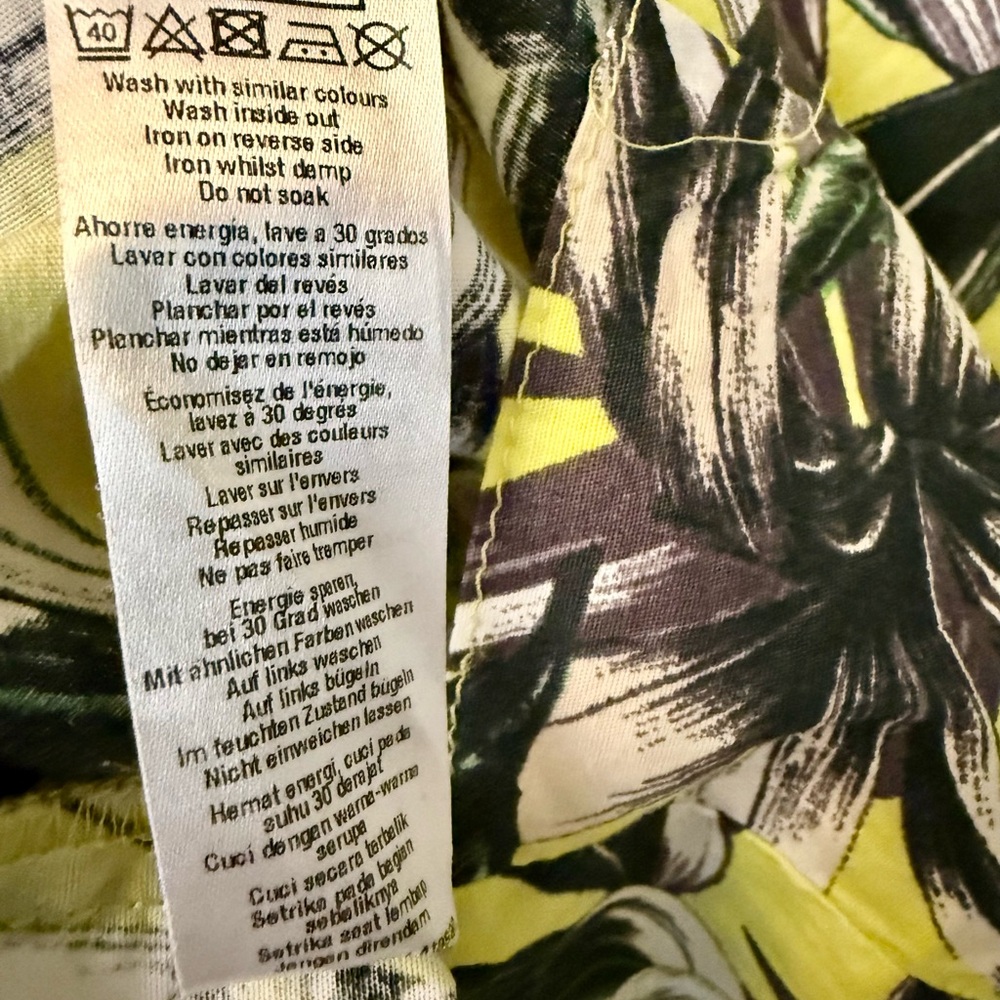 Dorothy Perkins Sleeveless Yellow Tropical Print Tank Top Bright Vacation Resort - Picture 7 of 8